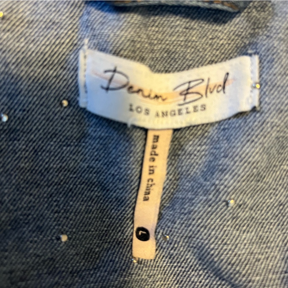 Denim Blvd Rhinestone Cropped Jacket - Picture 5 of 5